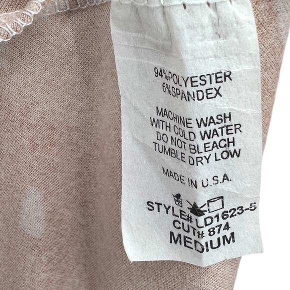 Rust Tie-Dye Tunic Top – Asymmetrical Hem, 3/4 Sleeve, Size Medium - Picture 5 of 5